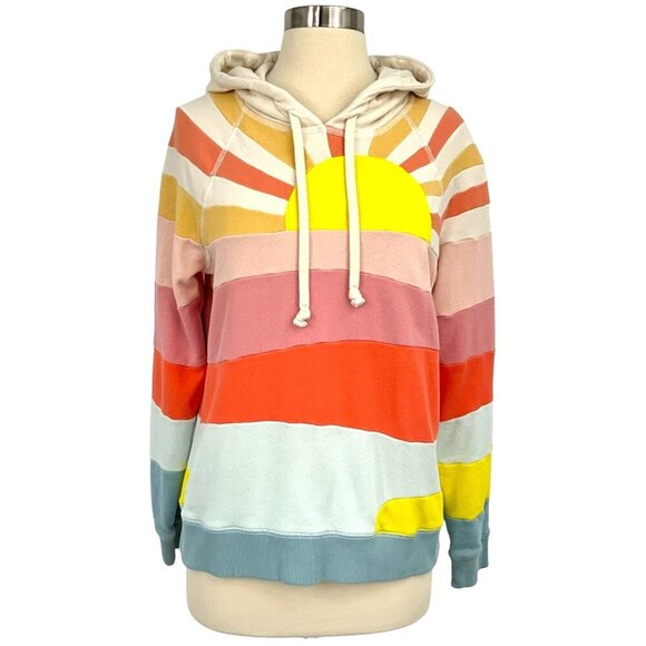 Faherty Tops - Faherty Soleil Hoodie Sunrise Sweatshirt Color Block Rainbow Size S